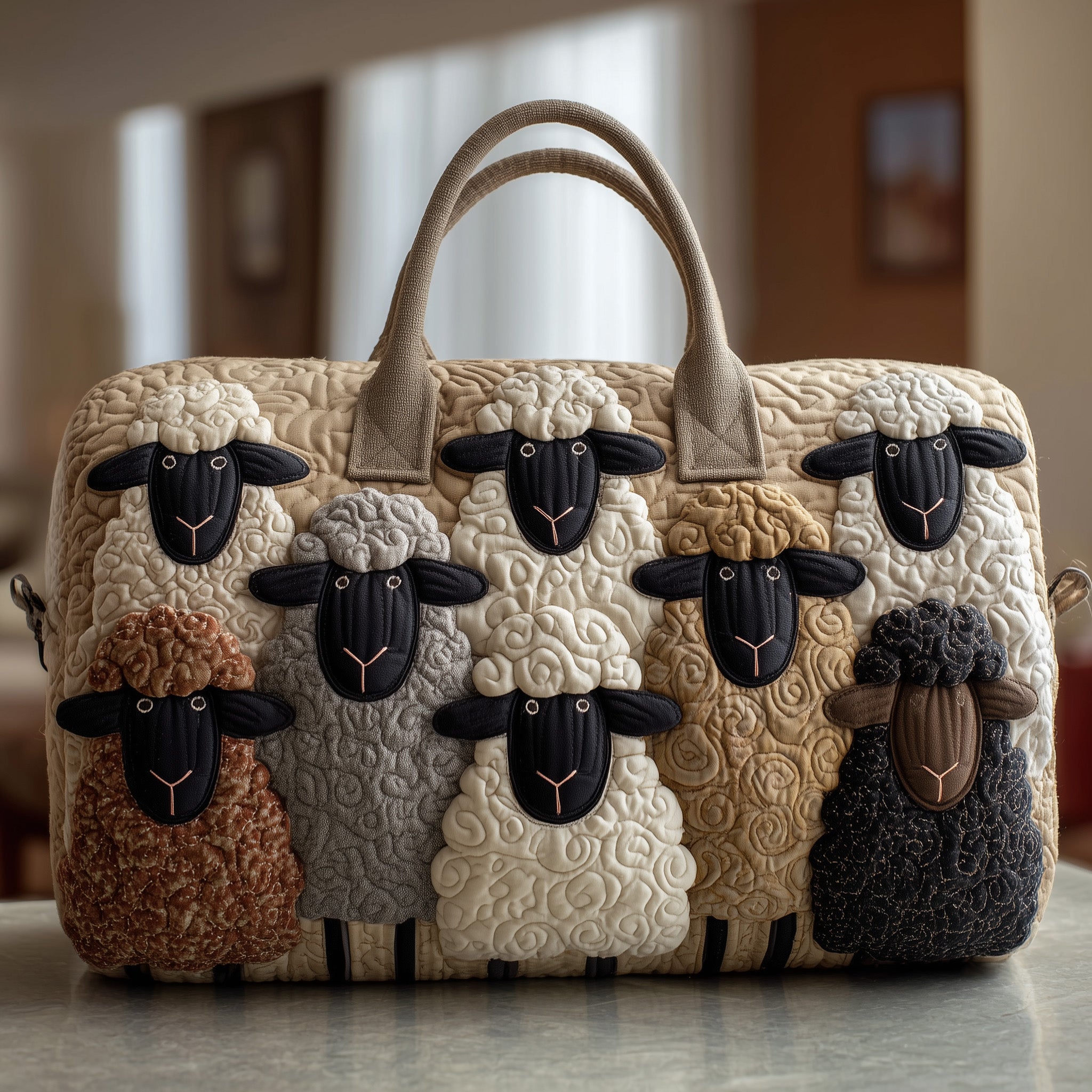 Sheep Serenity Quilted Duffle Bag Best Travel Duffel Bag Mothers Day Ideas