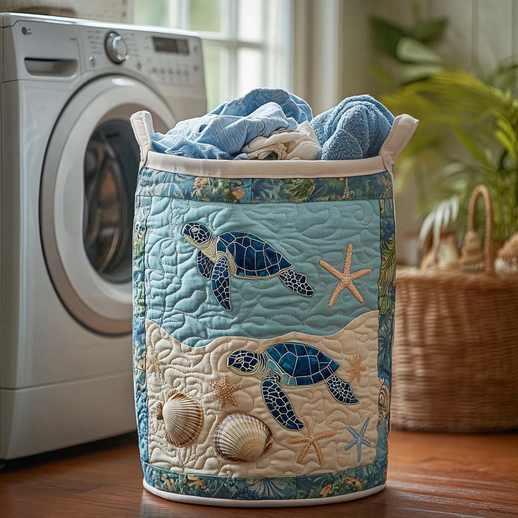Shell Journey Quilted Laundry Basket Hamper Basket Ideas For Moms Birthday
