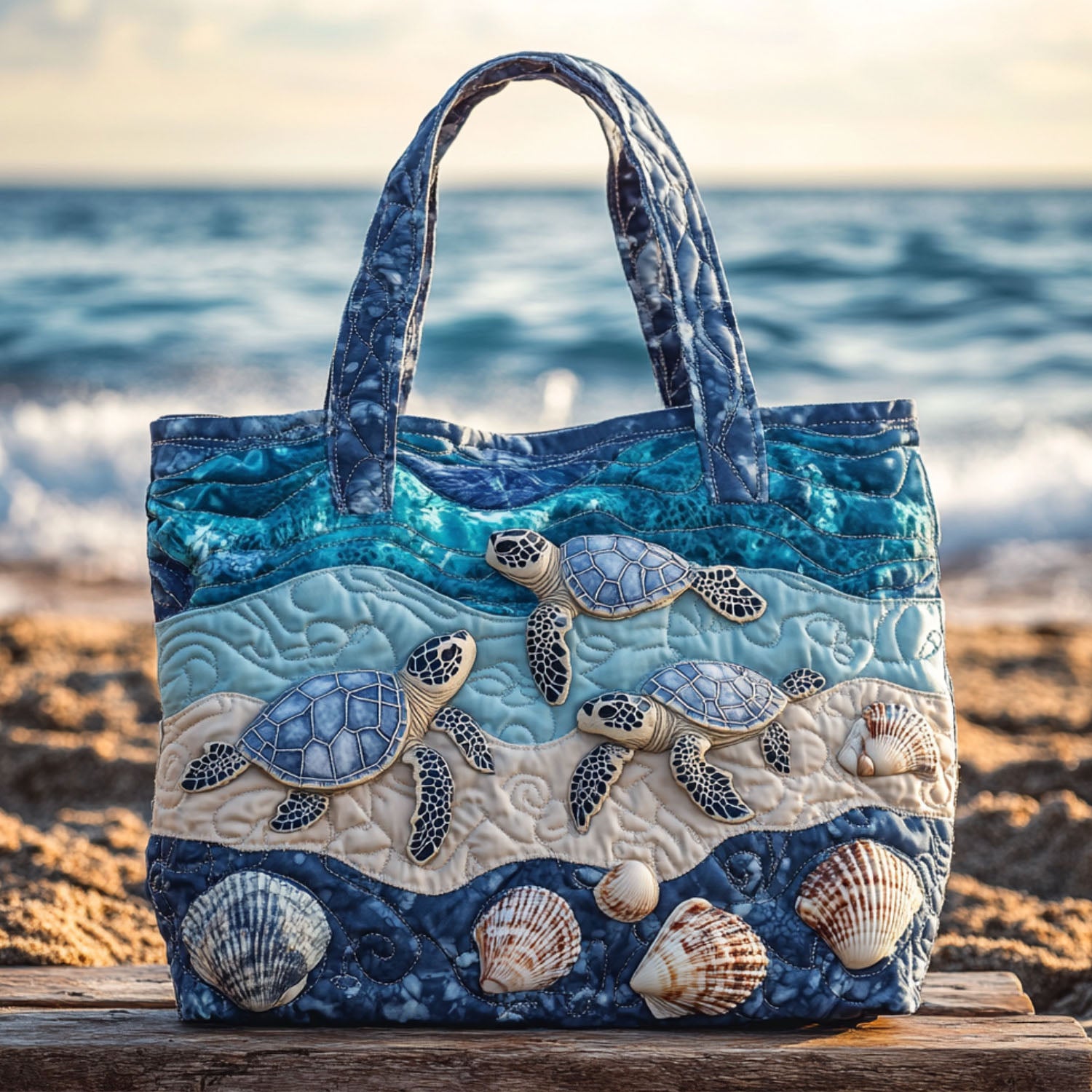 Shell Journey Quilted Tote Bag Best Shoulder Handbags Mothers Day Gift For Sister