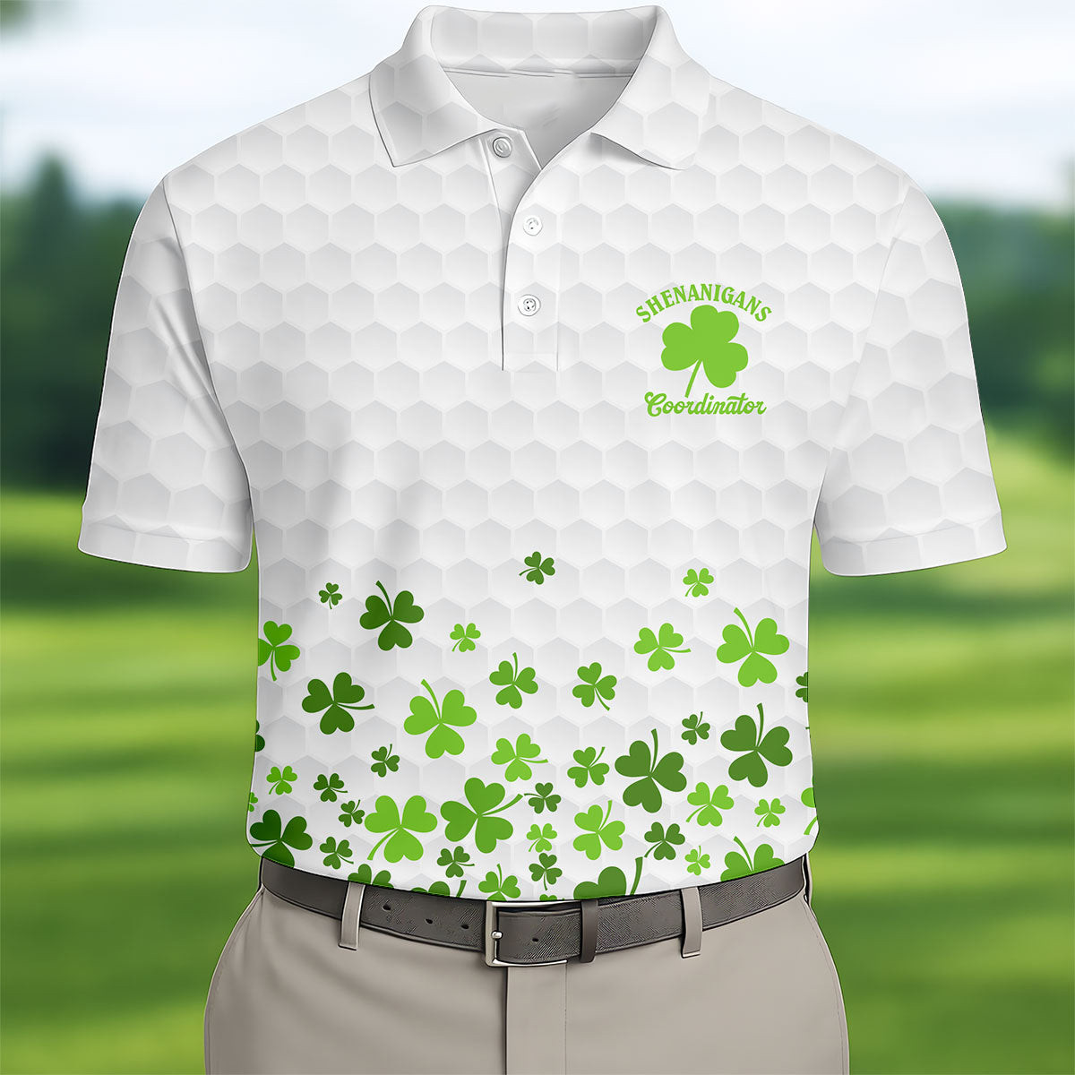 Shenanigans St Patrick's Day Golf Polo Shirt Funny Irish Party Golf Shirt Gift For Him
