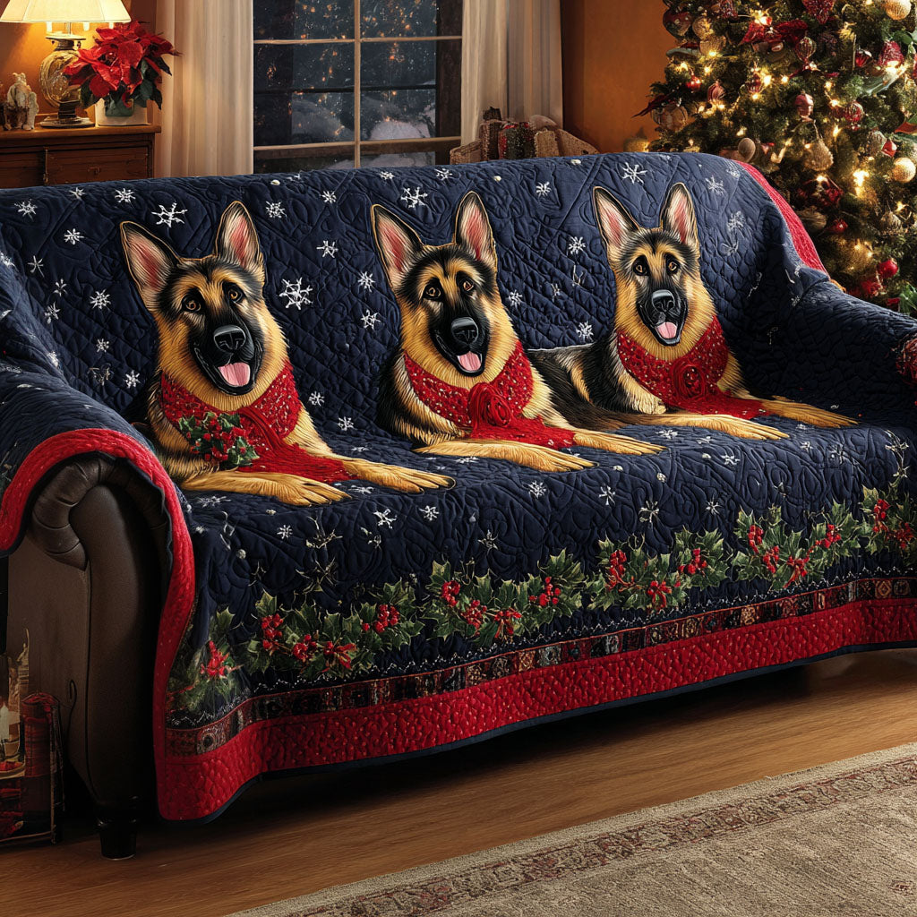Shepherd Christmas Tune Quilted Sofa Cover Best Sofa Covers German Shepherd Owner Gifts