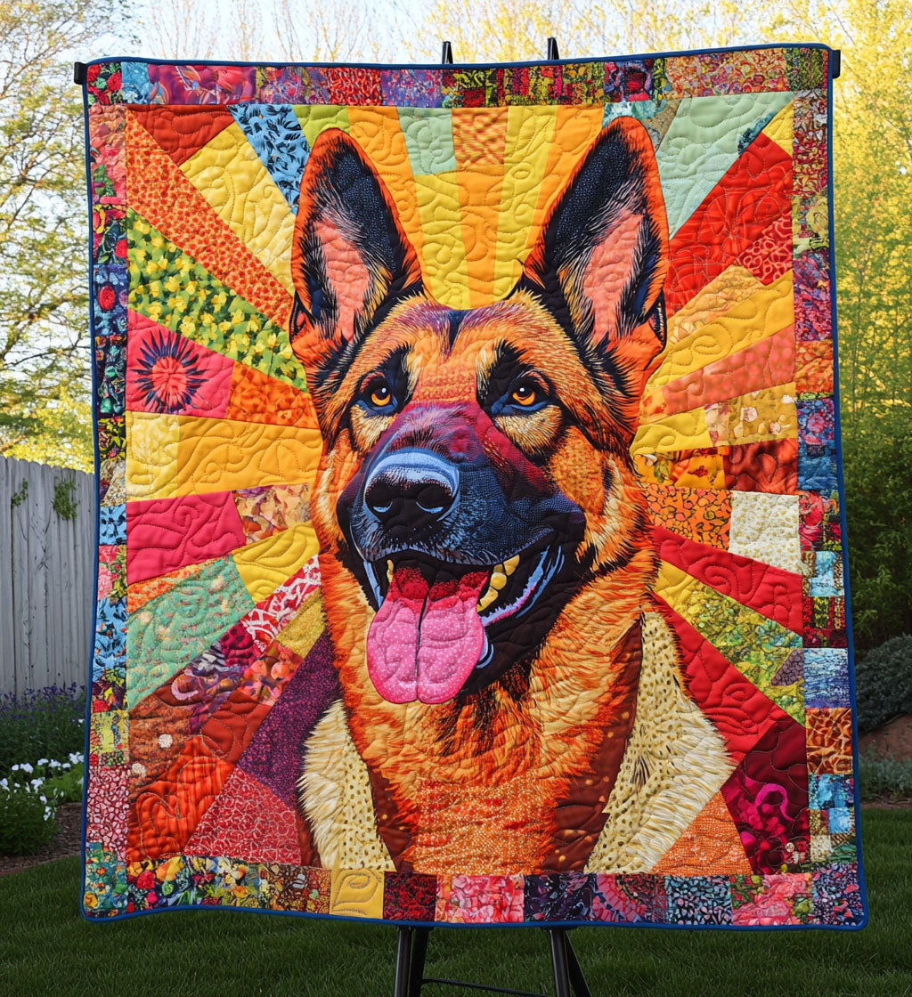 Shepherd Rays Quilted Blanket Queen Bed Set Xmas Gift For Dog Lover