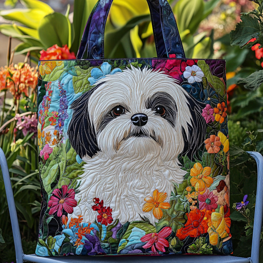 Shih Tzu Bliss Quilted Tote Bag Best Shoulder Tote Bag Gift Items For Mother