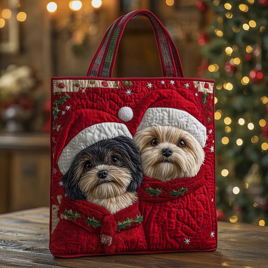 Shih Tzu Duo Quilted Tote Bag Shoulder Bag Best Presents For Mothers