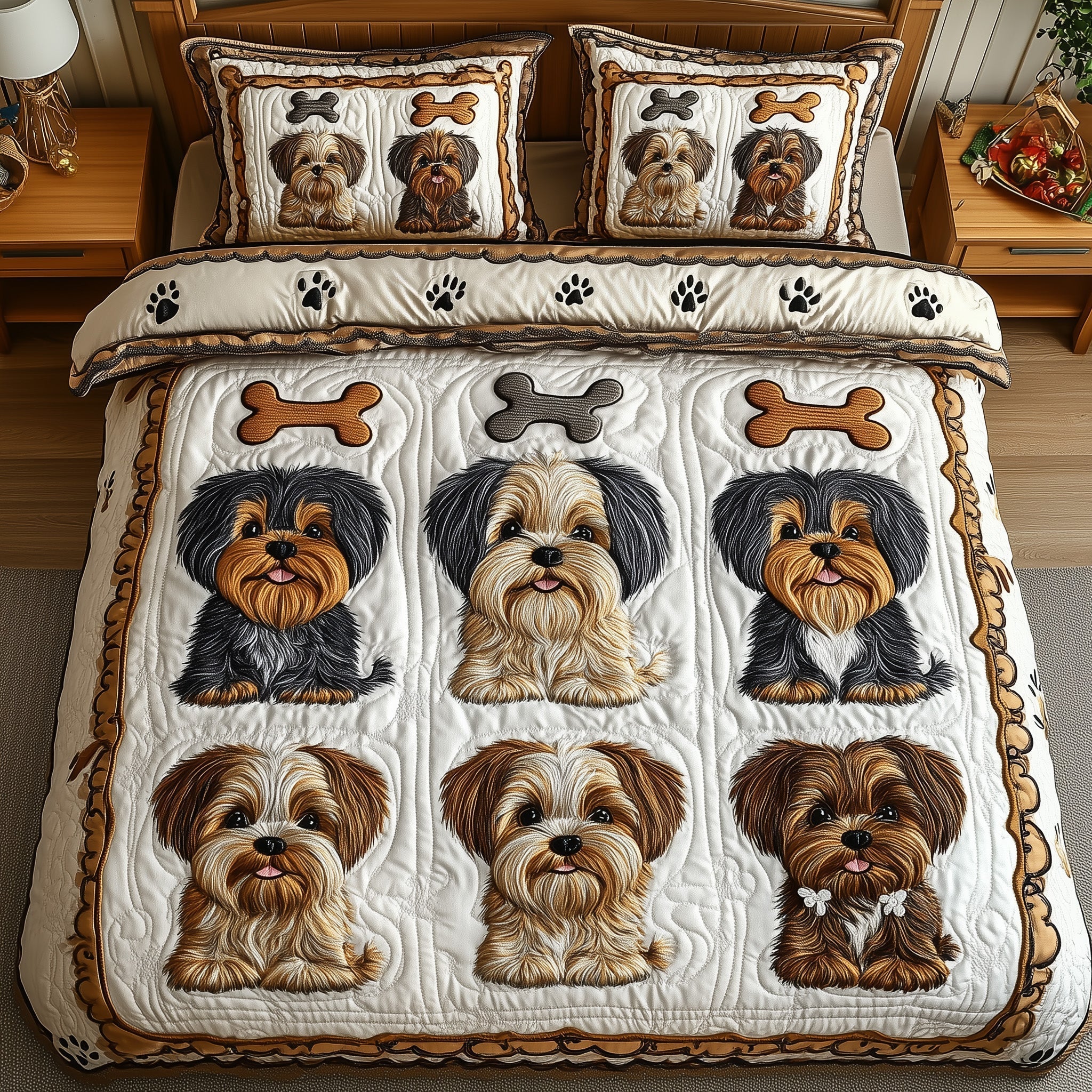 Shih Tzu Quilted Bedding Set Best Sheet Sets Shih Tzu Owner Gifts