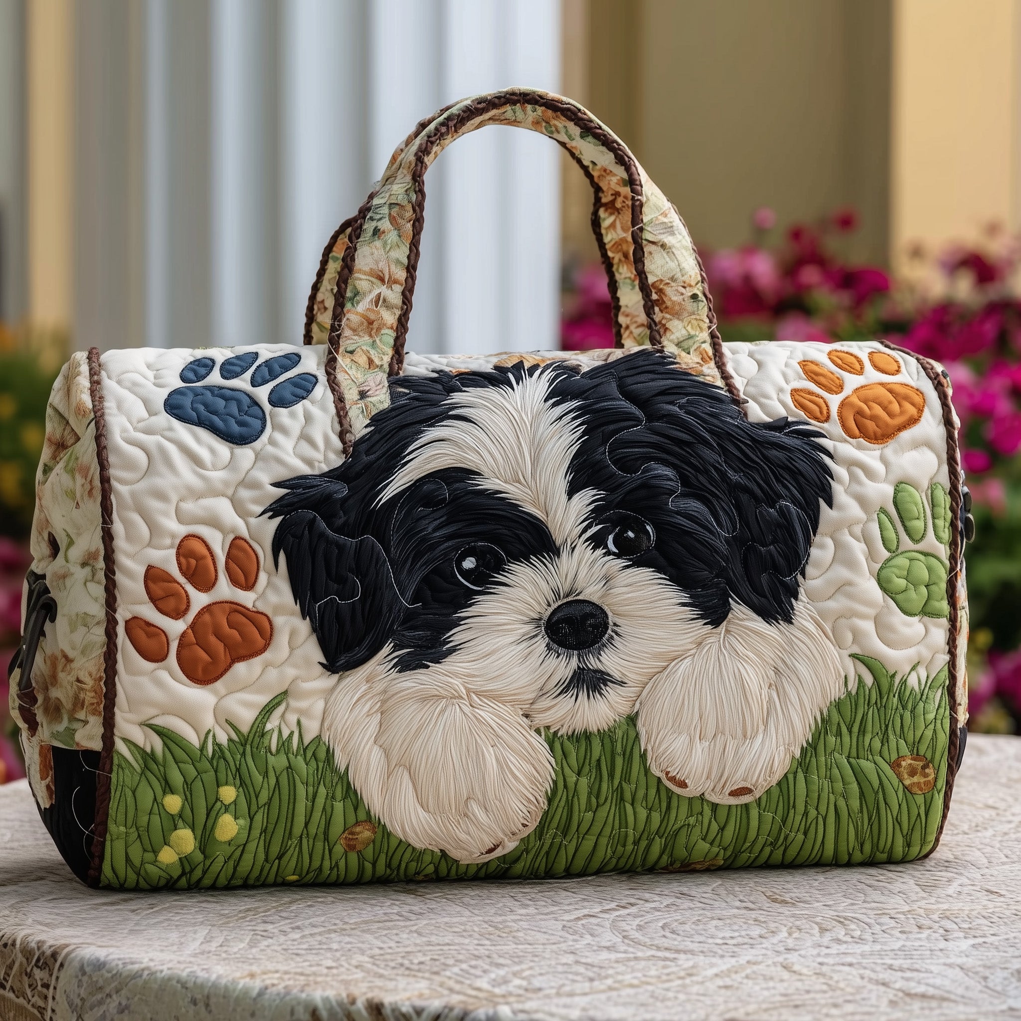 Shih Tzu Quilted Duffle Bag Women's Carry On Duffel Bag Mothers Day Presents