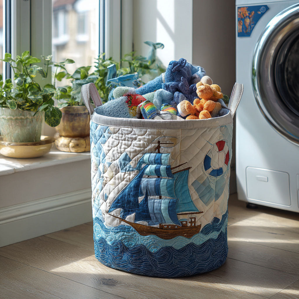 Shipshape Style Quilted Laundry Basket Unique Cool Laundry Basket Anchor Themed Gifts