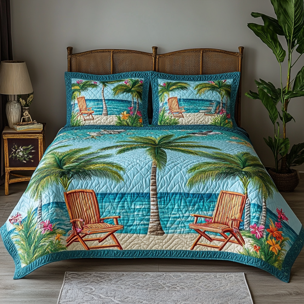 Shore Break Quilted Bedding Set Best King Sheets Beach Gifts For Men