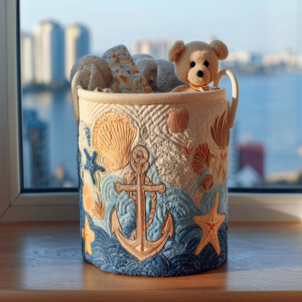 Shoreline Dream View Quilted Laundry Basket The Laundry Basket Gifts To Give For Housewarming