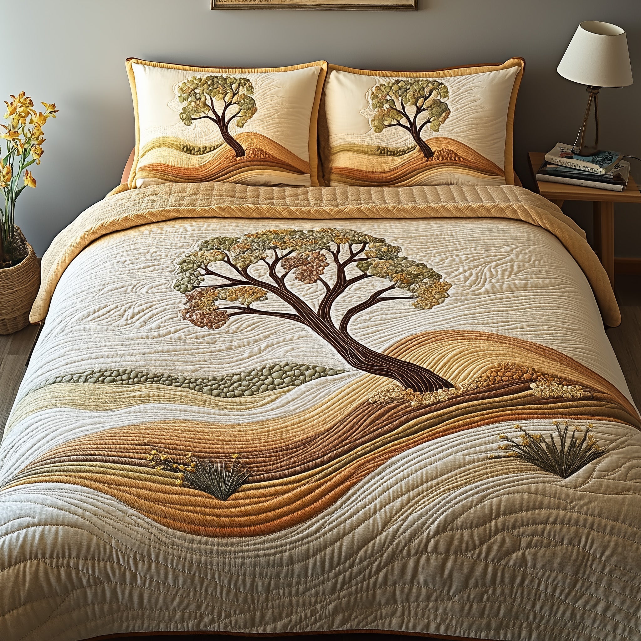 Silent Nature Quilted Bedding Set Great Bed Sets Tree Of Life Gifts For Parents