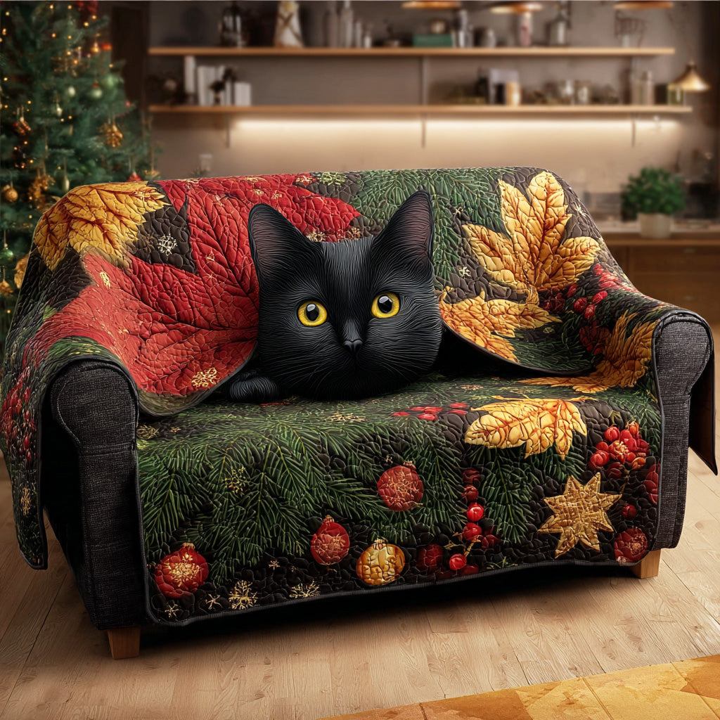 Silent Night Cat Quilted Sofa Cover Nice Couch Covers Black Cat Gift Shop