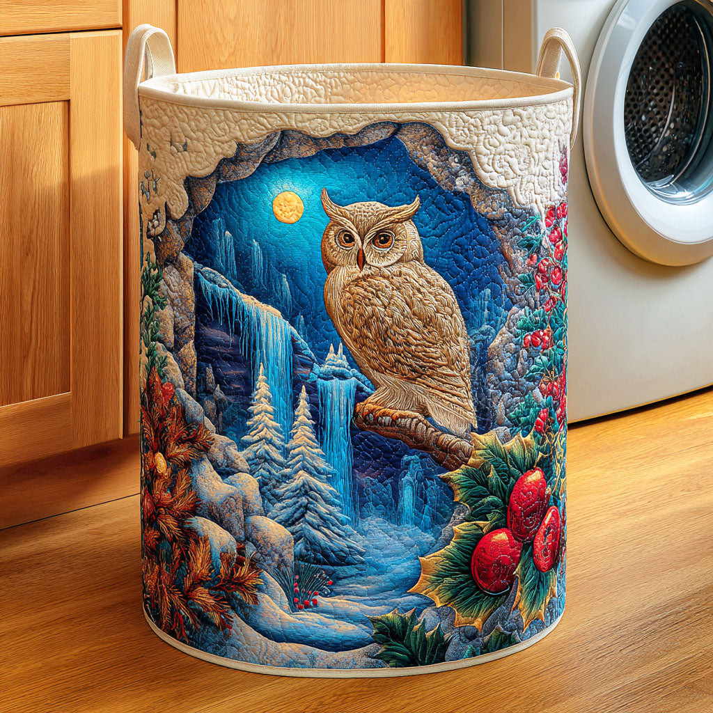 Silent Owl Quilted Laundry Basket Dirty Clothes Basket Owl Gifts For Adults