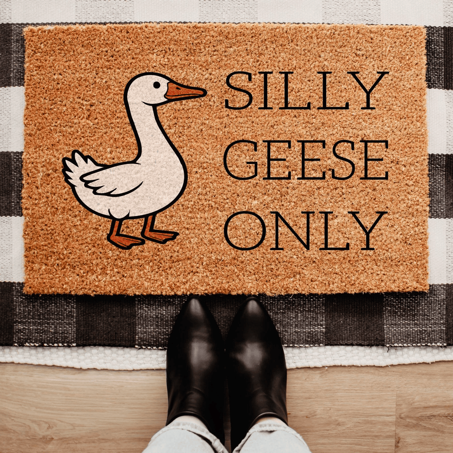 Silly Geese Only Doormat Funny Welcome Mat Front Porch Decor Housewarming Gifts