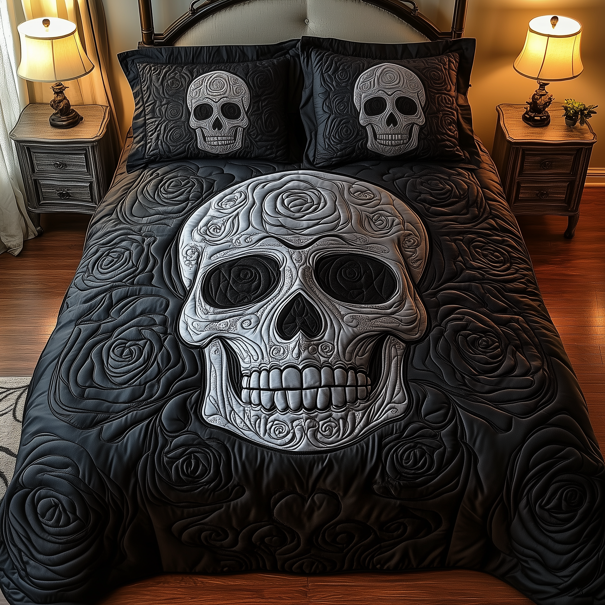 Skulll Quilted Bedding Set Best Sheets Ever Skull Gifts For Dad