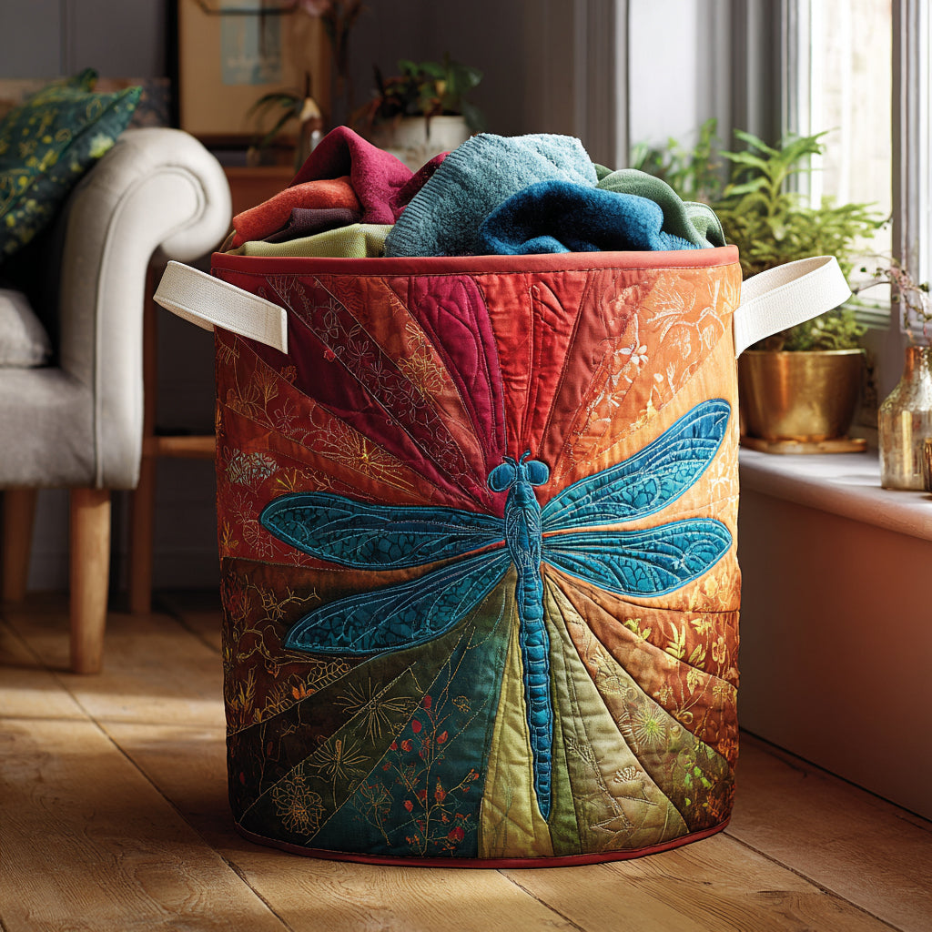 Sky Dance Quilted Laundry Basket Best Clothes Hamper Dragonfly Christmas Gifts
