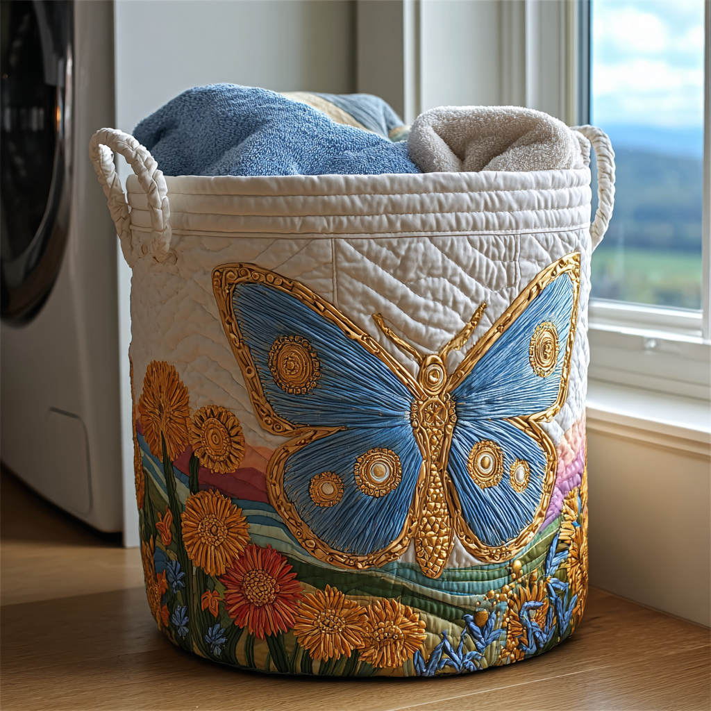 Sky Dancer Quilted Laundry Basket Target Laundry Hamper Unique Best Gifts For Butterfly Lovers