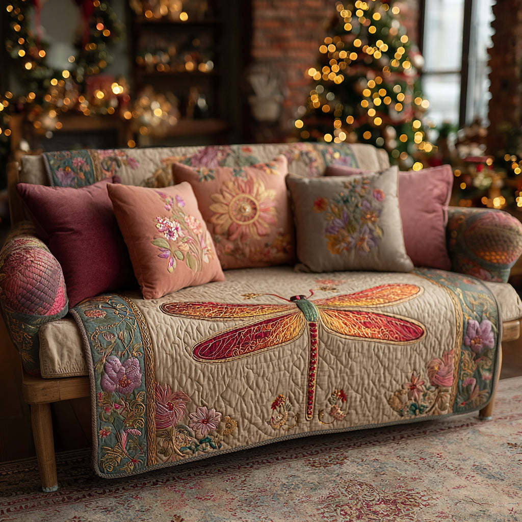 Sky Dancer Quilted Sofa Cover Furniture Covers Dragonfly Themed Gifts