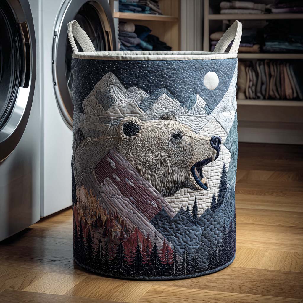 Slate Roar Quilted Laundry Basket Home Decor Items Women's Mother's Day Gifts