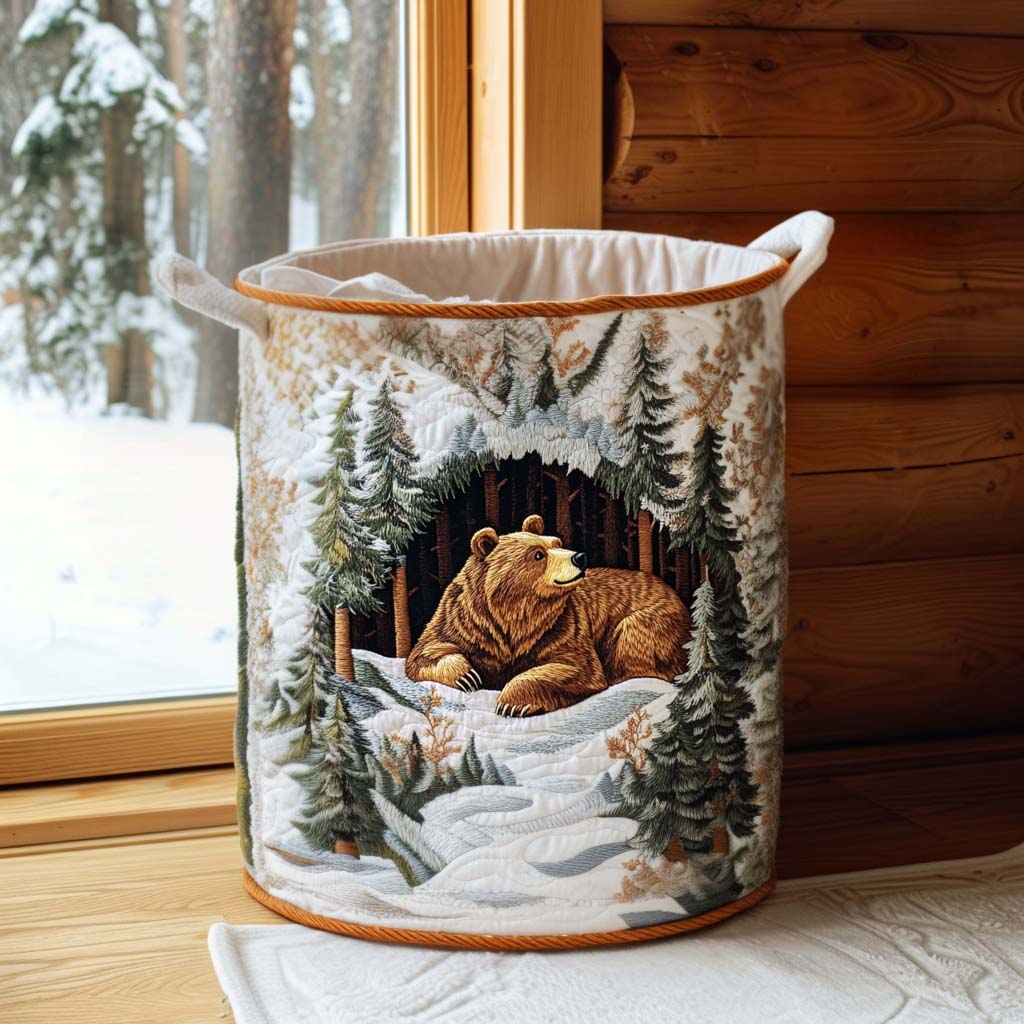 Sleepy Bear Den Quilted Laundry Basket Best Clothes Hamper Last Minute Father's Day Gifts