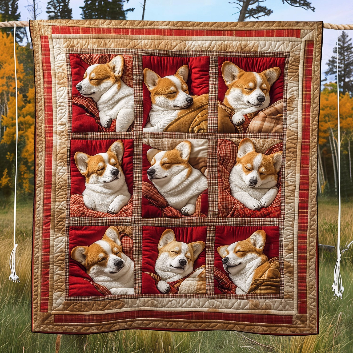 Sleepy Corgis Quilted Blanket Cozy Bedroom Ideas Corgi Gift Ideas