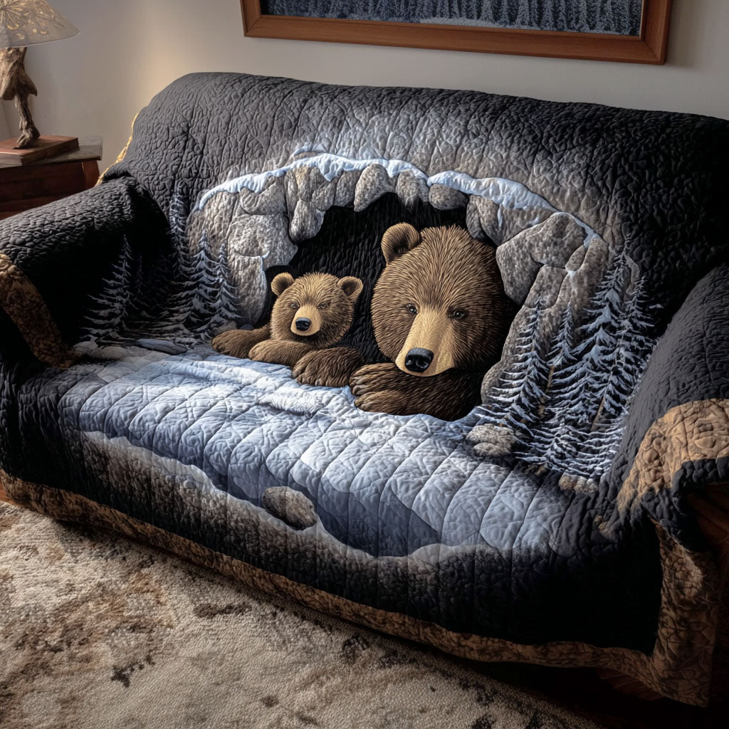Sleepy Forest Bear Quilted Sofa Cover Best Sofa Covers Gift Ideas For Bear Lovers