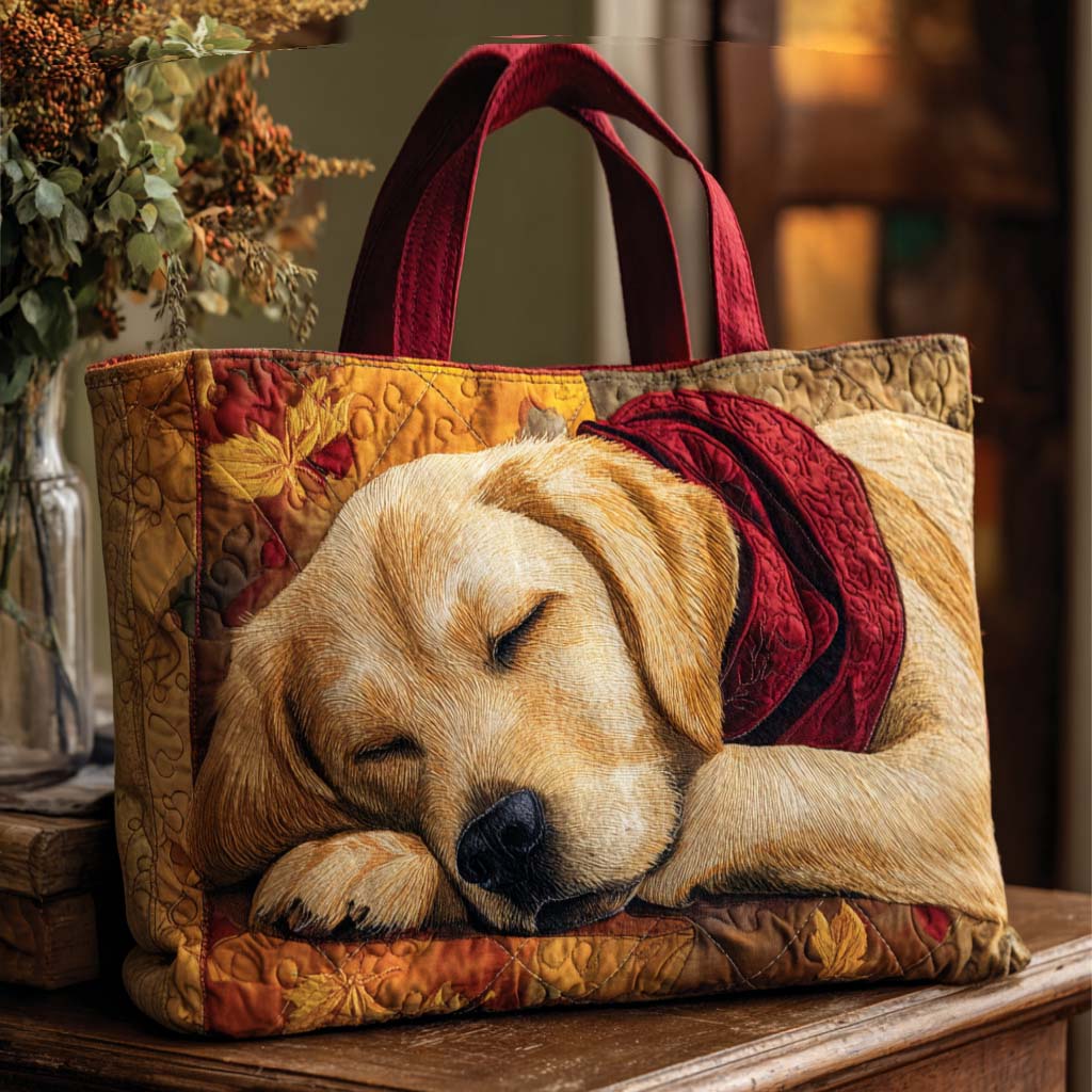 Sleepy Lab Charm Quilted Tote Bag Best Everyday Tote Bag Mother's Day Gifts For Friends