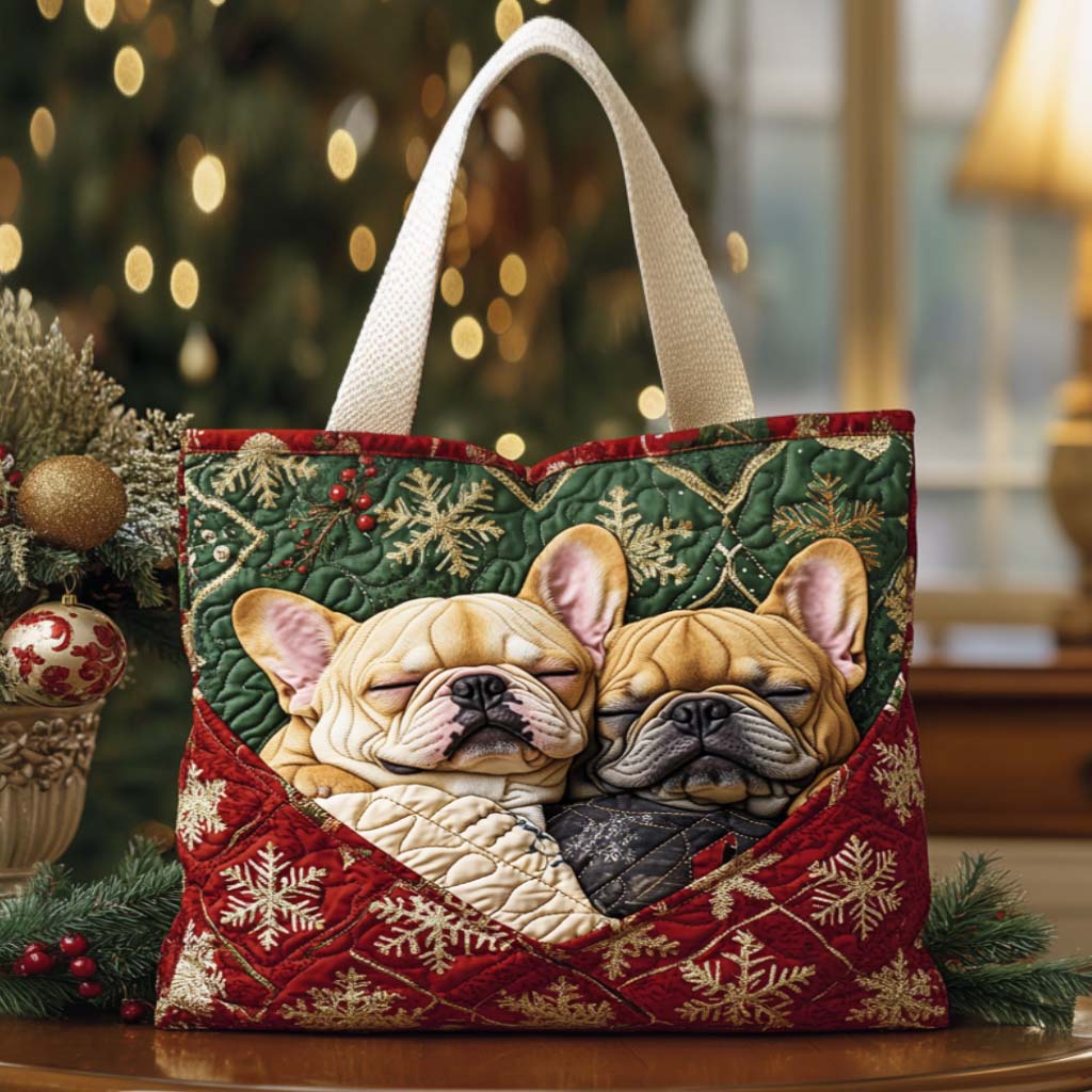 Sleepy Little Bulldog Quilted Tote Bag Best Totes Christmas Gift Ideas For Him