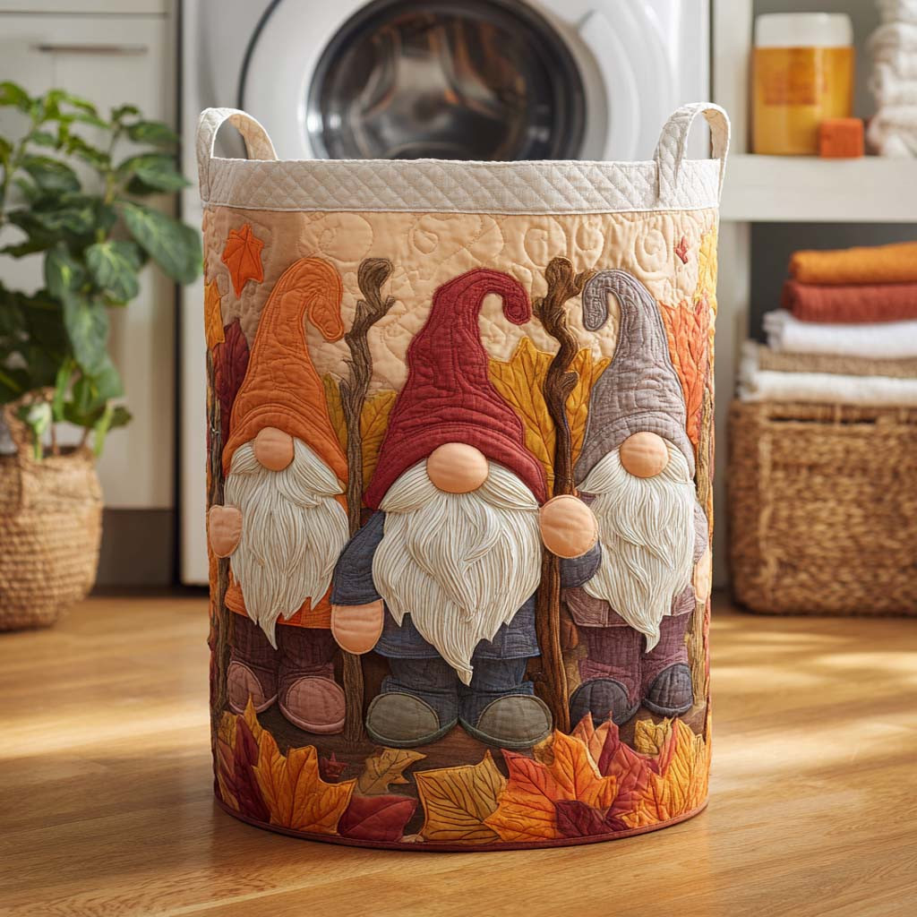 Smiley Gnome Days Quilted Laundry Basket Biggest Laundry Basket Gift Ideas For Moms Birthday