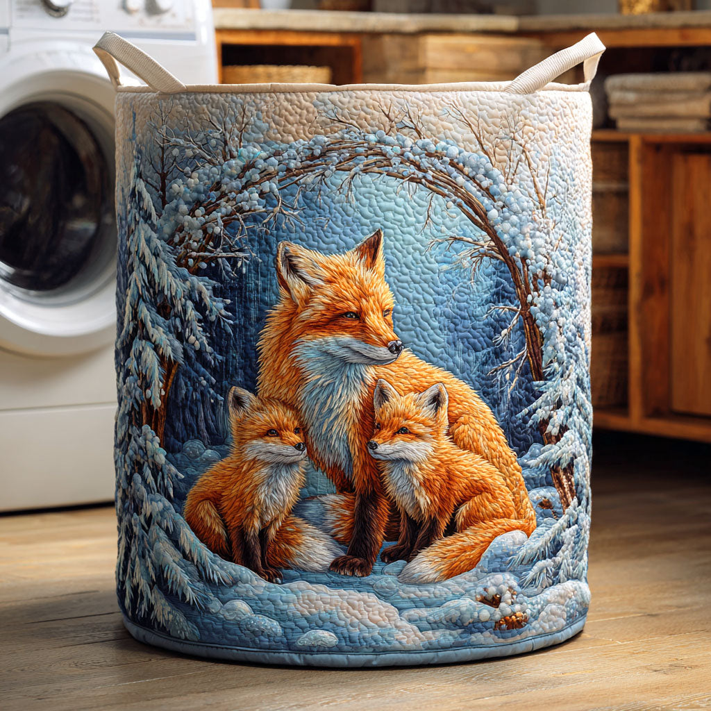 Snow Den Fox Quilted Laundry Basket Best Dirty Clothes Hamper Fox Related Gifts