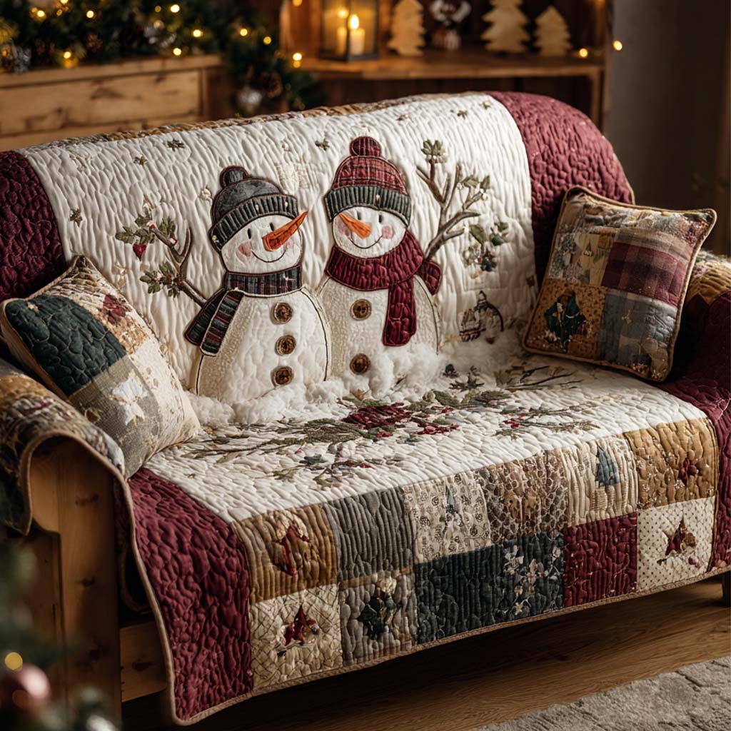 Snow Friends Classic Quilted Sofa Cover Sofa Saver Covers Christmas Ideas For Her