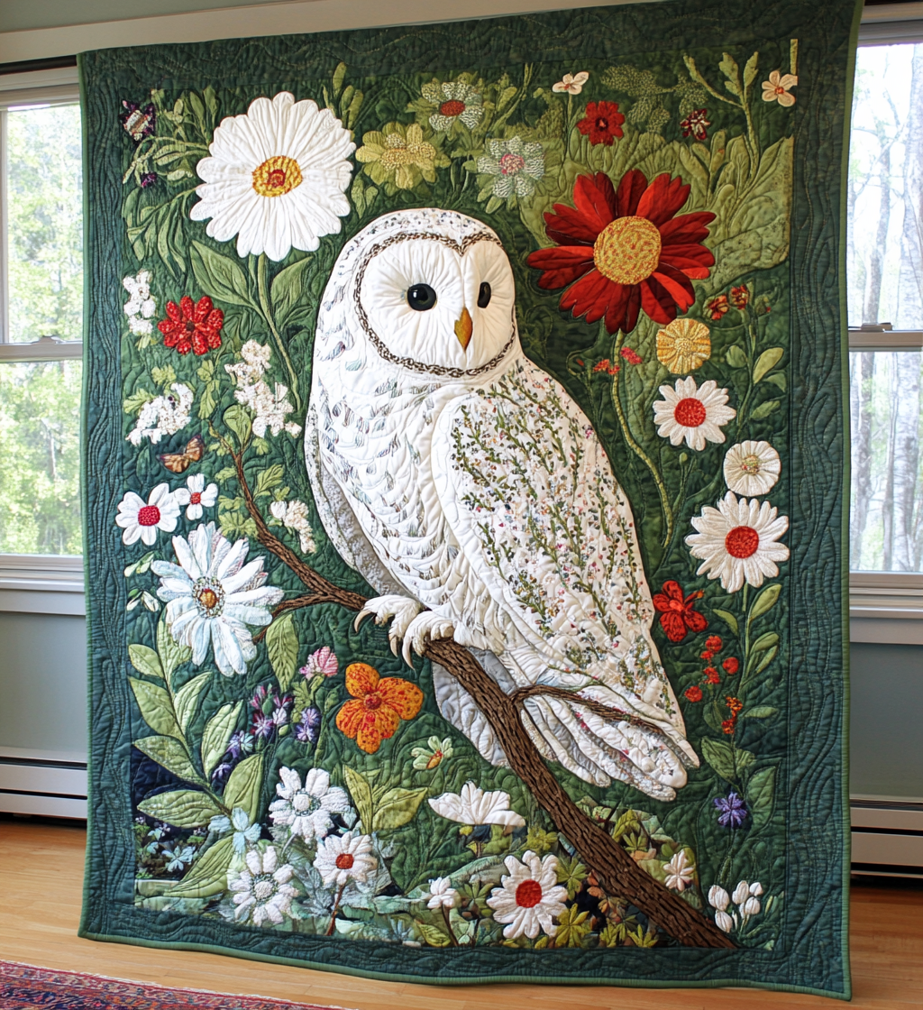 Snow Owl Garden Quilted Blanket Best Bedding Comforter Sets Sentimental Father's Day Gifts