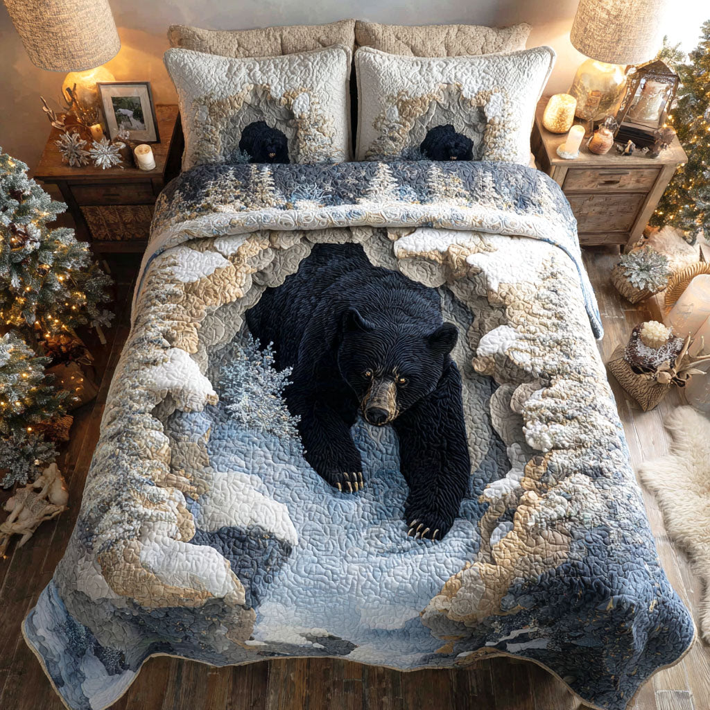 Snow Refuge Quilted Bedding Set Best Bedspread Set Hunting Gifts For Grandpa
