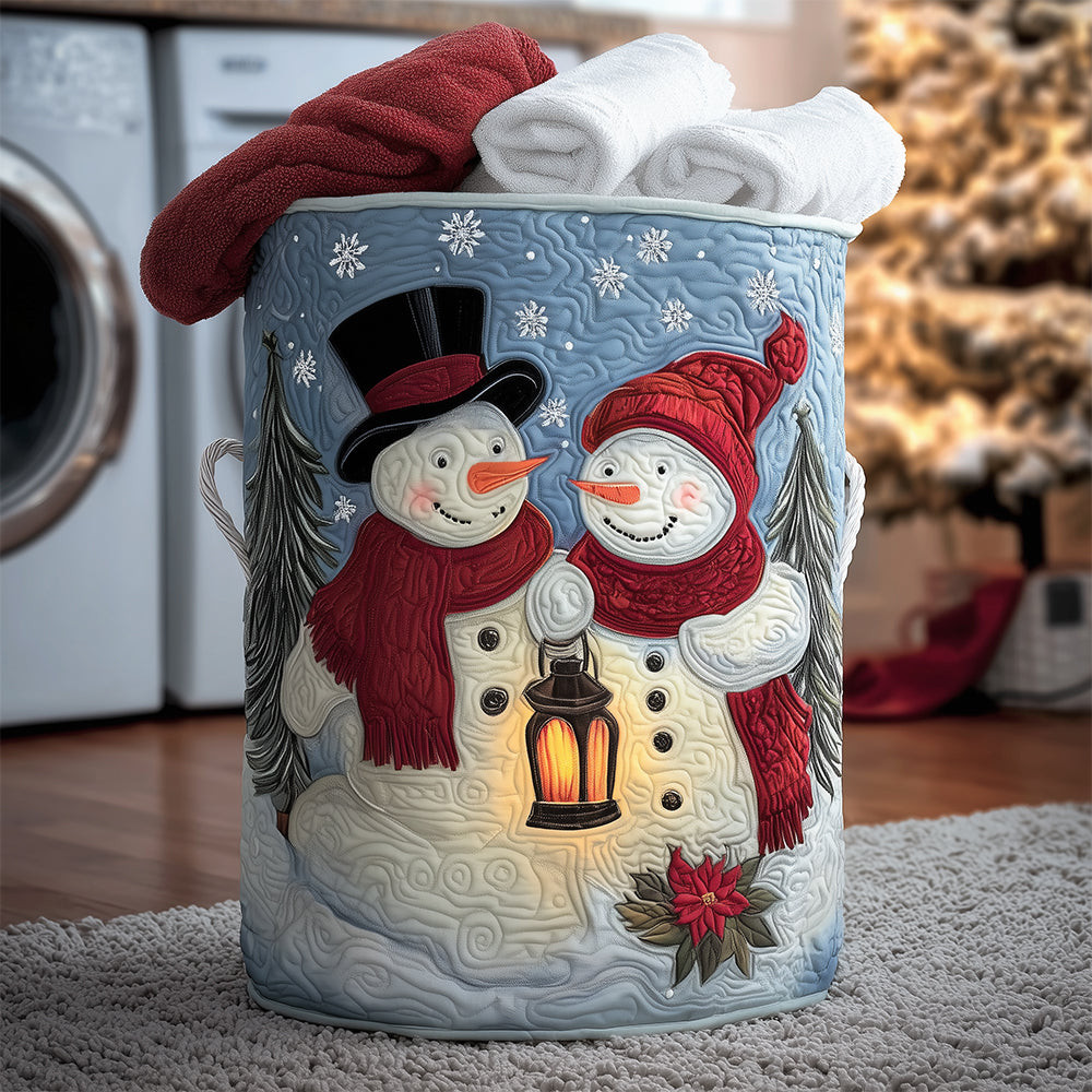 Snow Sweethearts Quilted Laundry Basket Laundry Hamper Basket Christmas Ideas For Wife