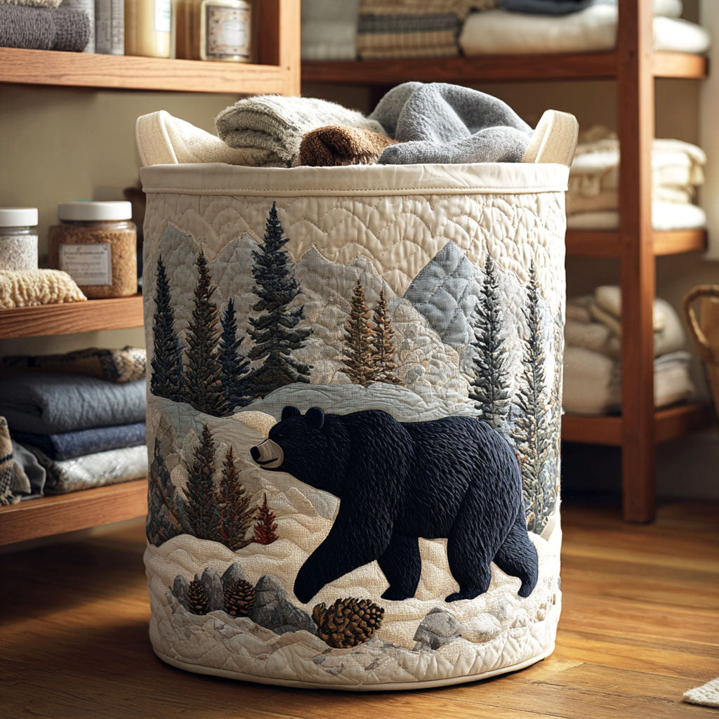 Snowbound Bear Quilted Laundry Basket Unusual Laundry Basket Best Gifts For Hunters