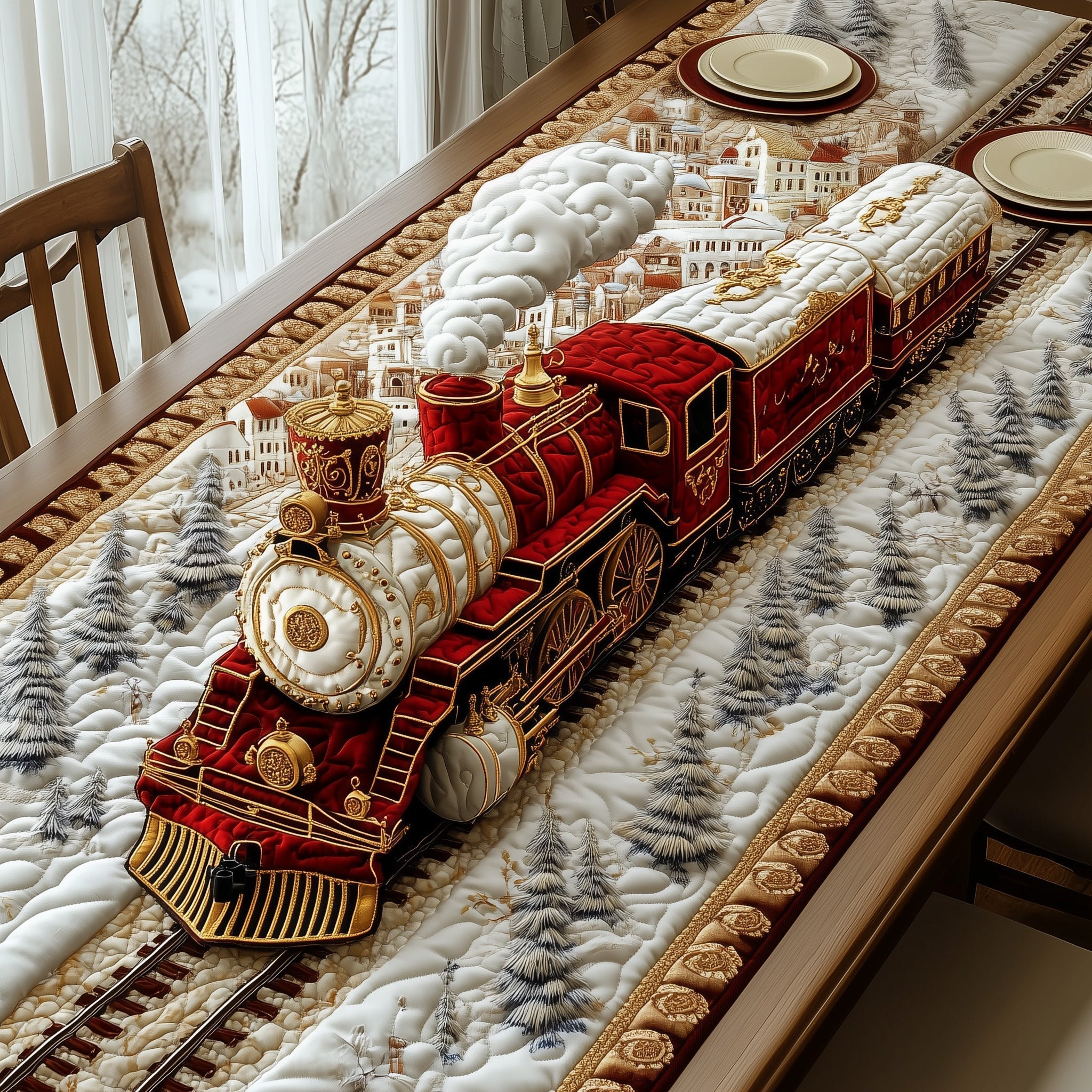 Snowbound Majesty Quilted Table Runner Dining Table Decor The Best Mother's Day Gifts