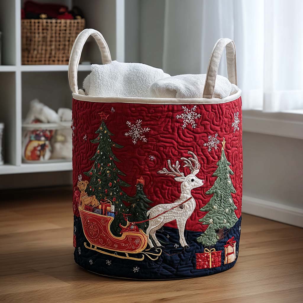 Snowflake Forest Quilted Laundry Basket Unusual Laundry Basket Best Stocking Stuffers For Men