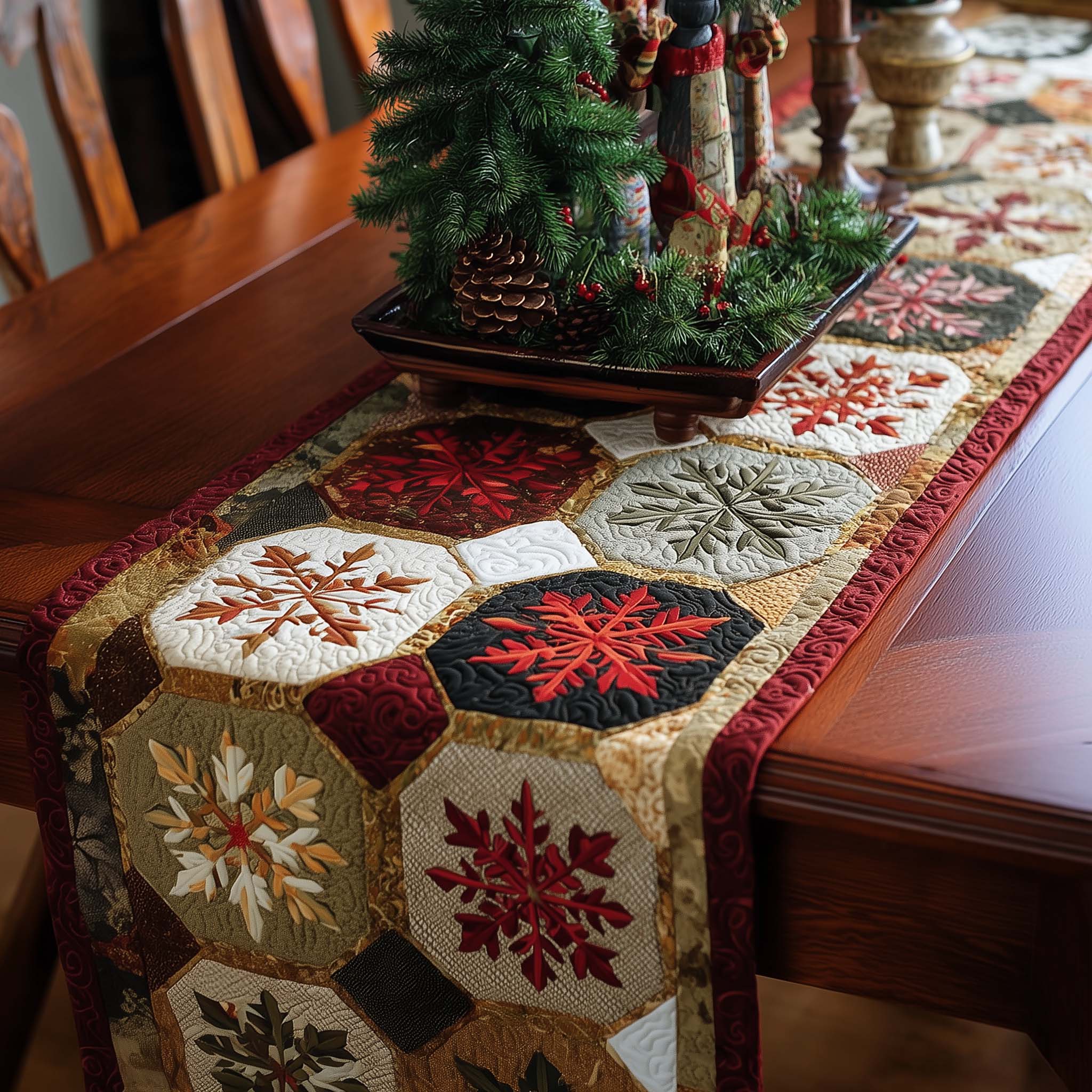 Snowflake Quilted Table Runner Festive Table Runners Family Xmas Gift Ideas