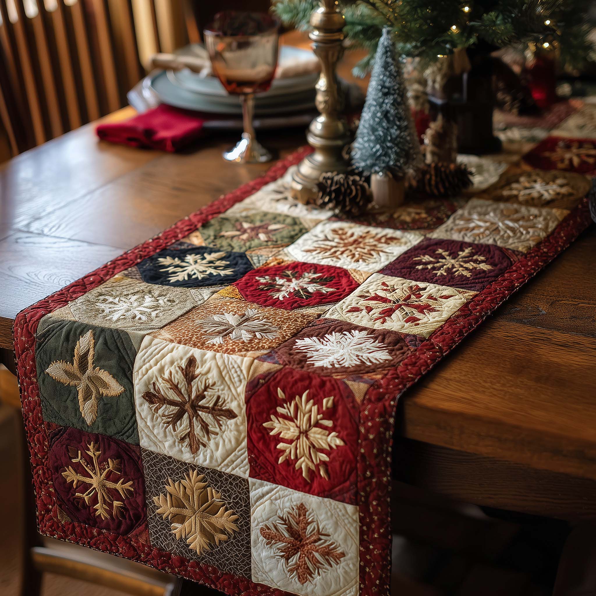 Snowflake Quilted Table Runner Holiday Runner Dining Christmas Giving Ideas For Families