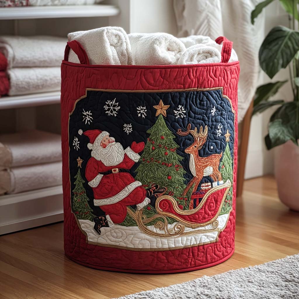 Snowflake Symphony Quilted Laundry Basket Nice Laundry Hamper Ideas For Christmas Family Gifts