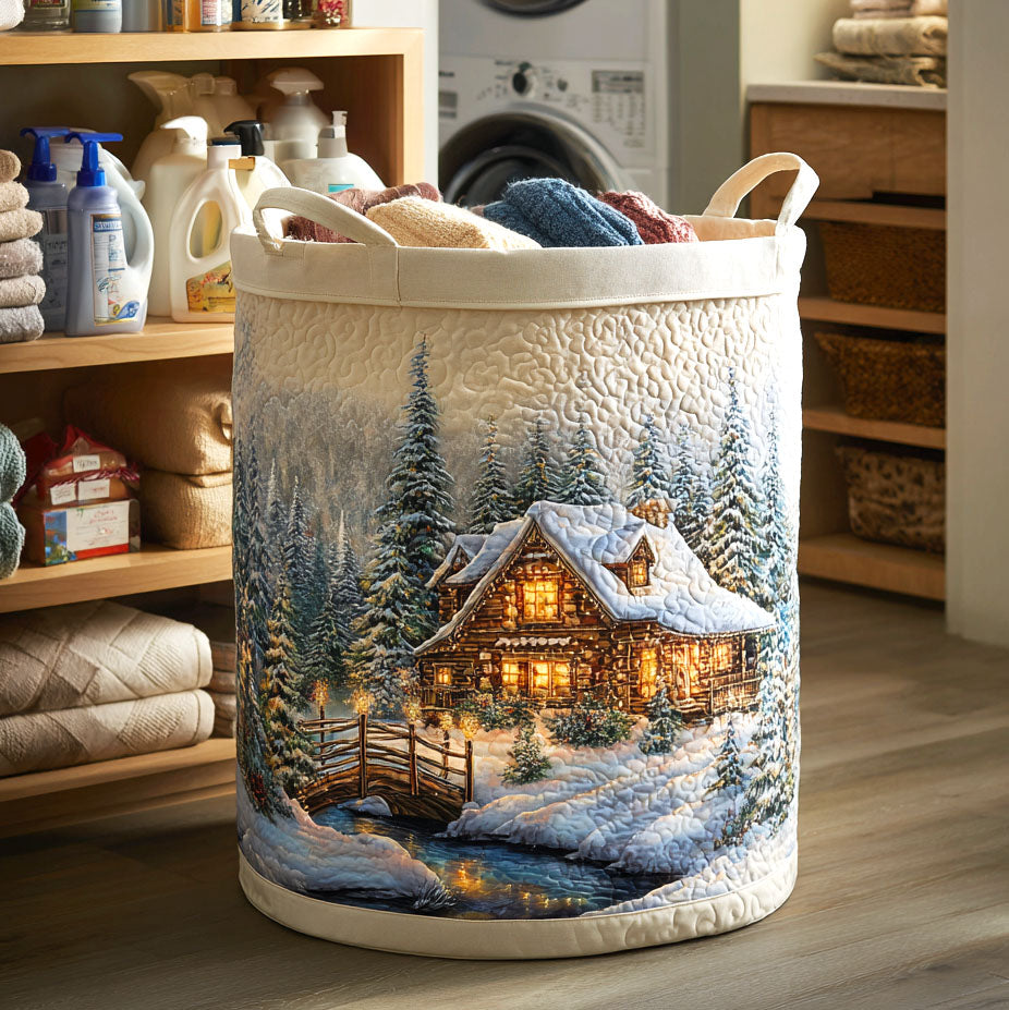 Snowlight Cabin Quilted Laundry Basket Best Clothes Hamper Christmas Gift Ideas For Grandma
