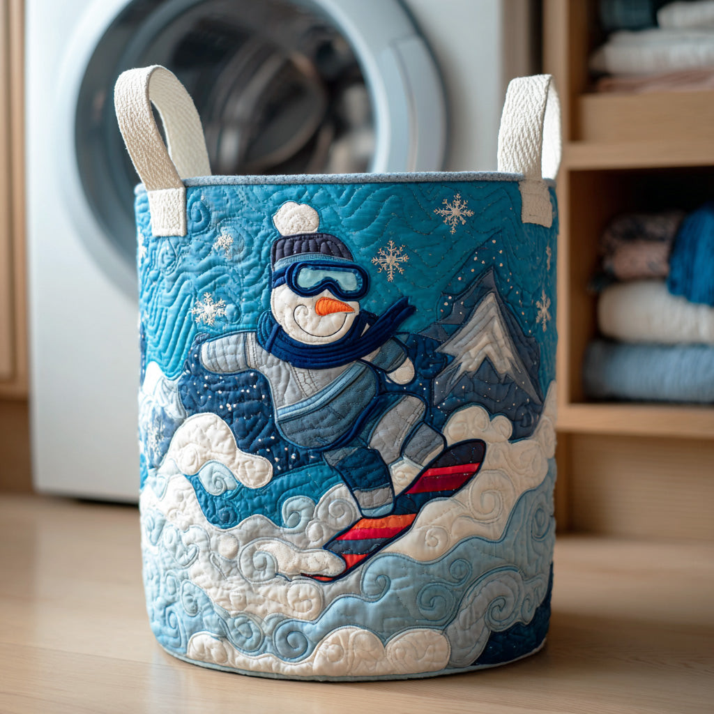 Snowman Holiday Glow Quilted Laundry Basket Laundry Clothes Basket Christmas Presents For Mum