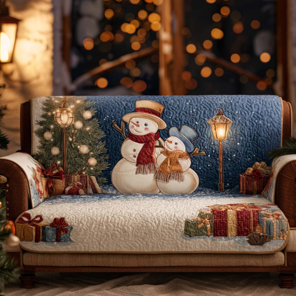 Snowy Charm Quilted Sofa Cover Couch Covers Gifts To Get Your Mother In Law For Christmas