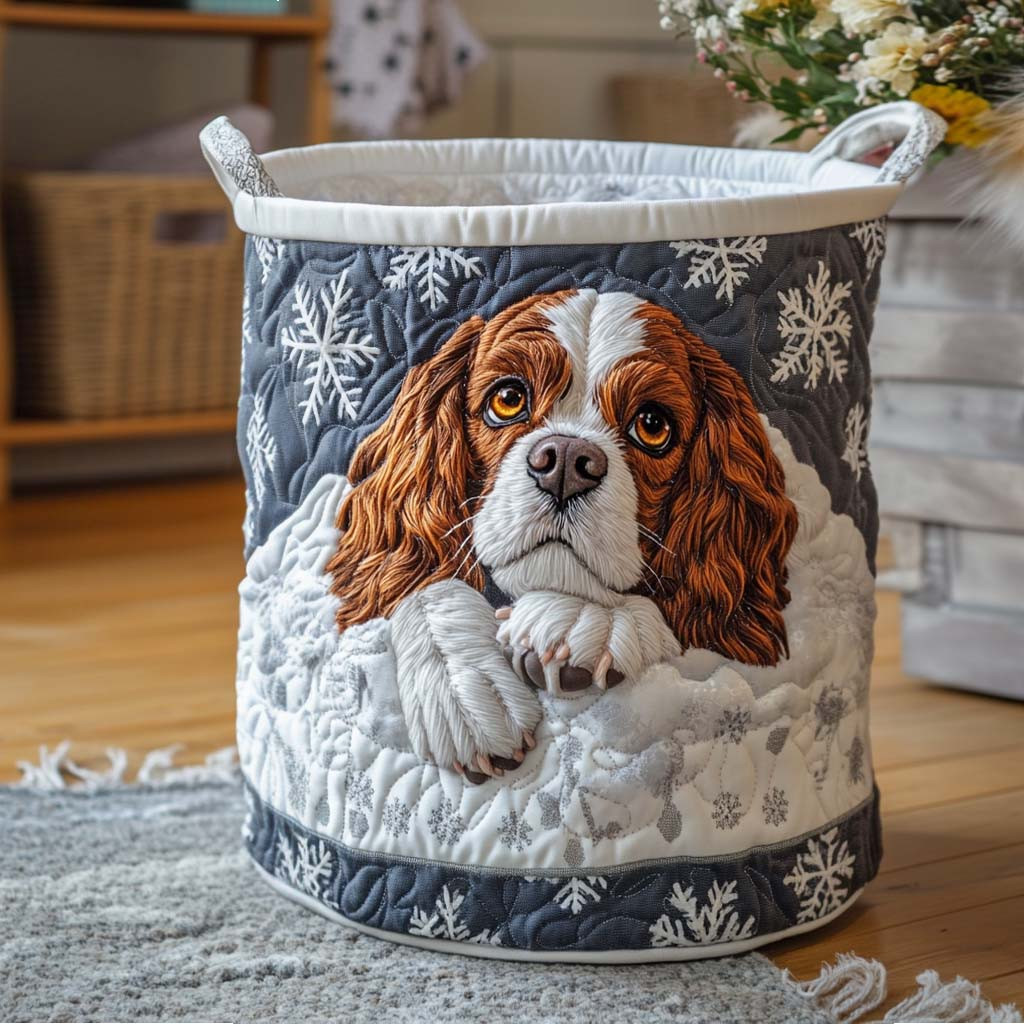 Snowy Day Gaze Quilted Laundry Basket Home Decor Stores Awesome Gifts For Dog Lovers