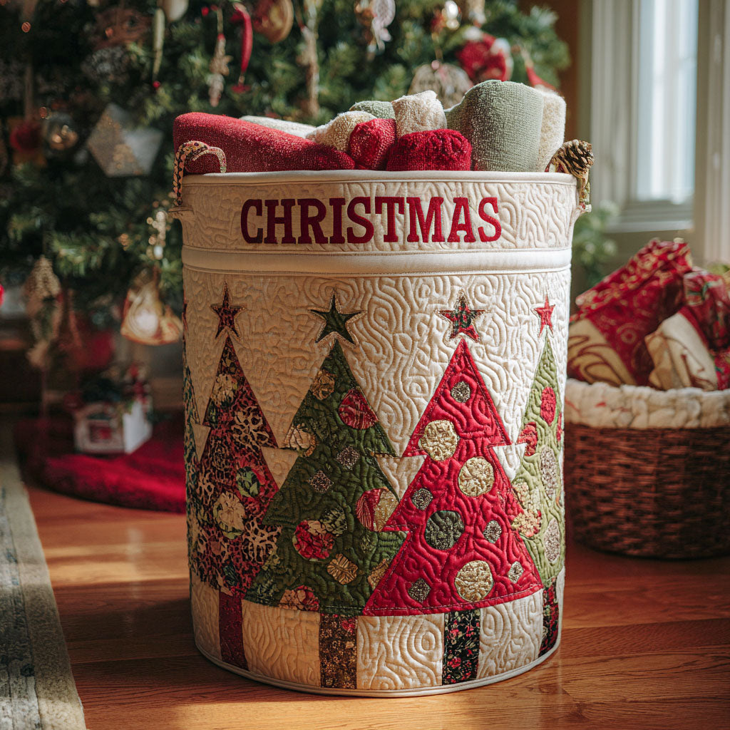 Snowy Eve Quilted Laundry Basket Laundry Room Decor Grandparent Christmas Ornaments