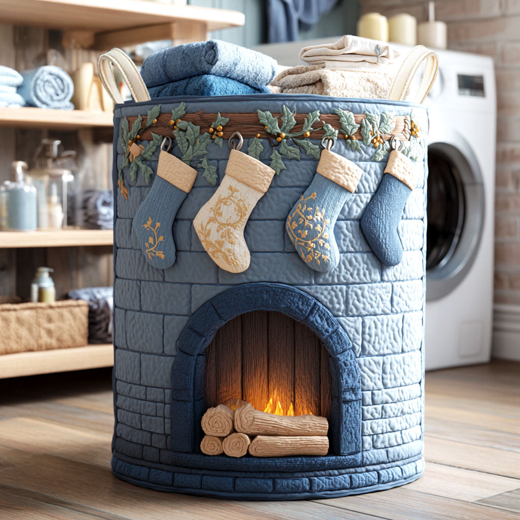 Snowy Hearth Quilted Laundry Basket Dirty Clothes Hampers Family Gift Ideas For Christmas
