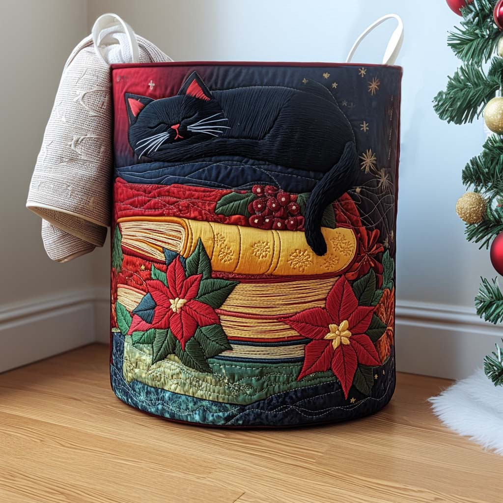 Snowy Night Stories Quilted Laundry Basket Unique Clothes Hamper Gift Items For New Home