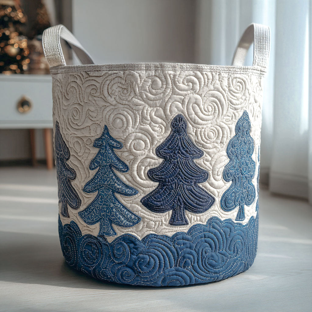Snowy Whispers Quilted Laundry Basket Unique Laundry Basket Christmas Gifts From Daughter