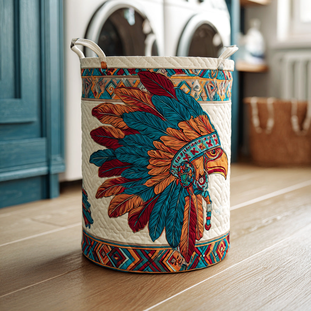 Soaring Tribal Eagle Quilted Laundry Basket Biggest Laundry Basket Unique Native American Gifts For Women