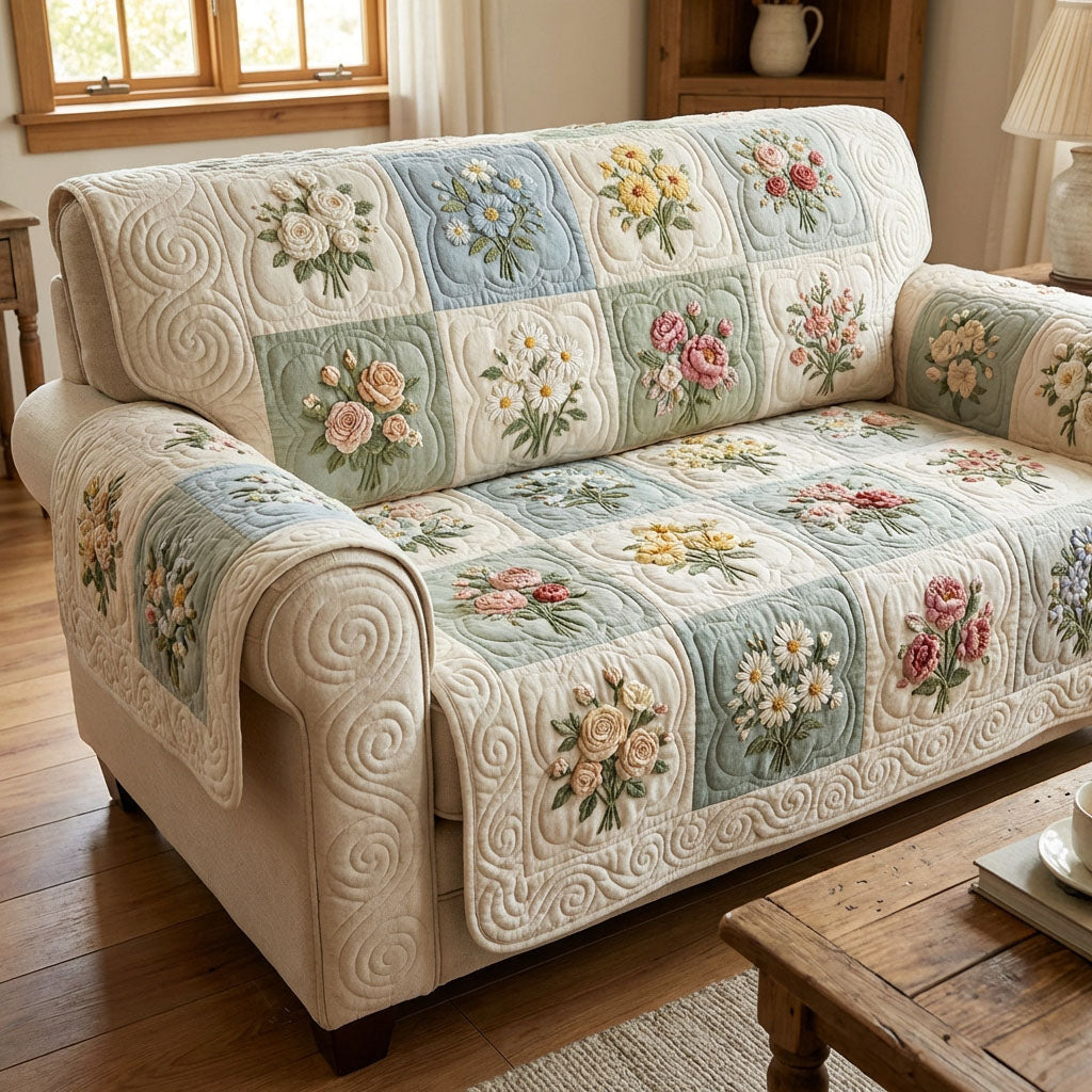 Soft Garden Quilted Sofa Cover Best Sofa Slipcovers Christmas Flower Gifts