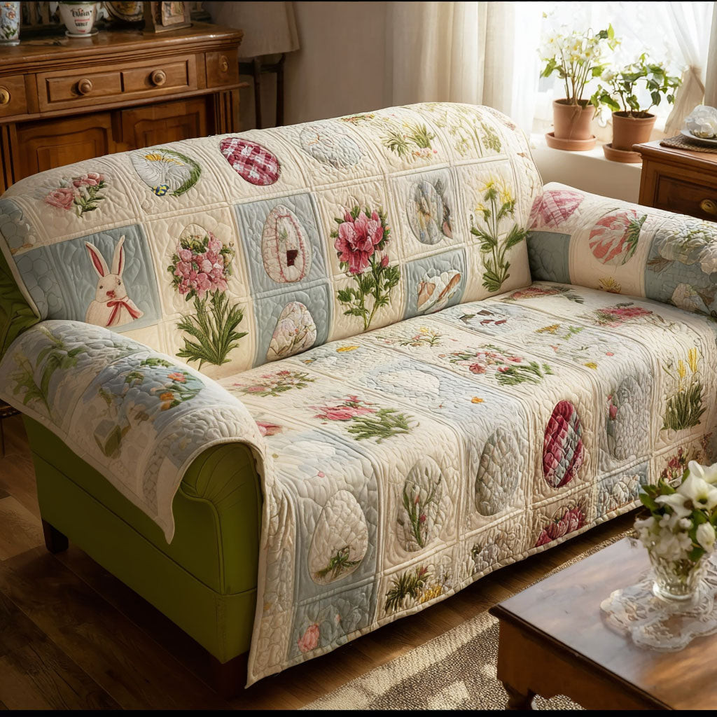 Soft Pastel Easter Quilted Sofa Cover Sofa Couch Cover Best Easter Gifts